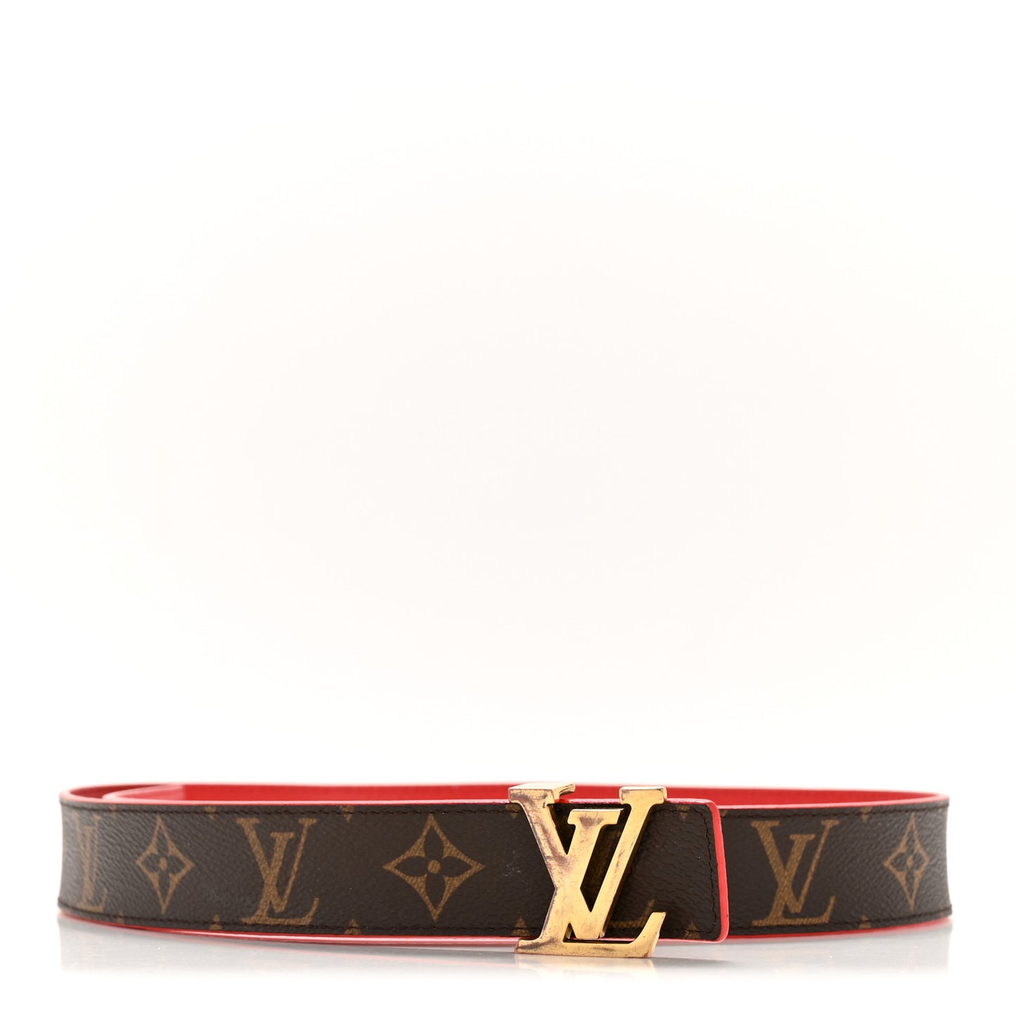Monogram 30mm LV Initiales Reversible Belt 80 32 Coquelicot