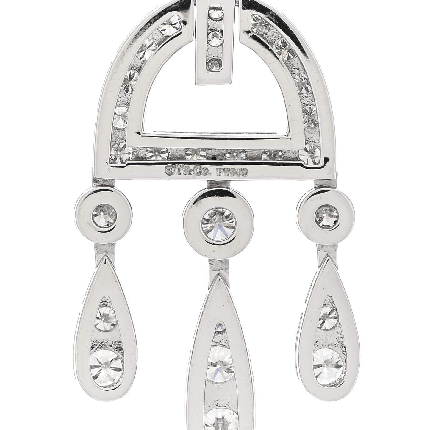 Platinum Diamond Jazz Buckle Pendant Necklace
