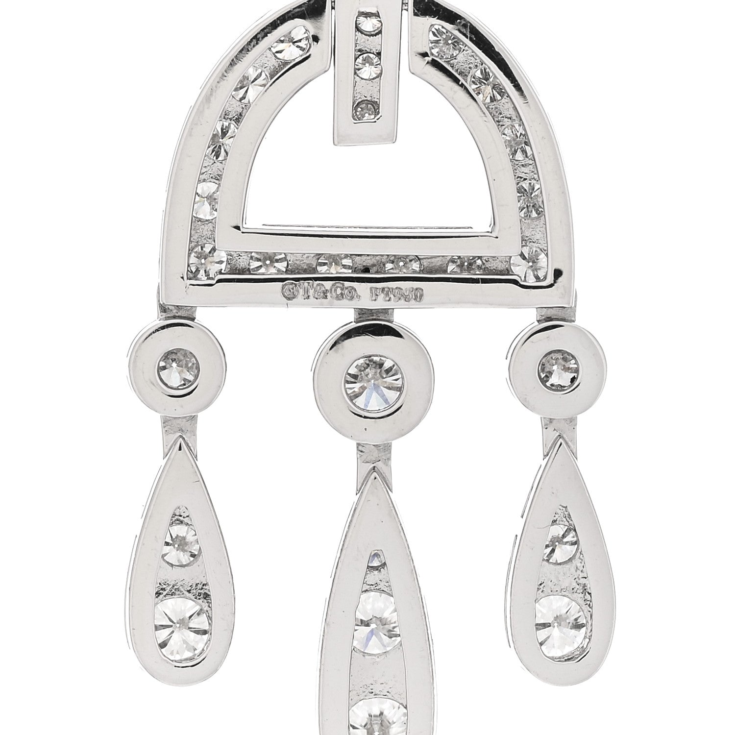 Tiffany Platinum Diamond Jazz Buckle Pendant Necklace 4 of 5