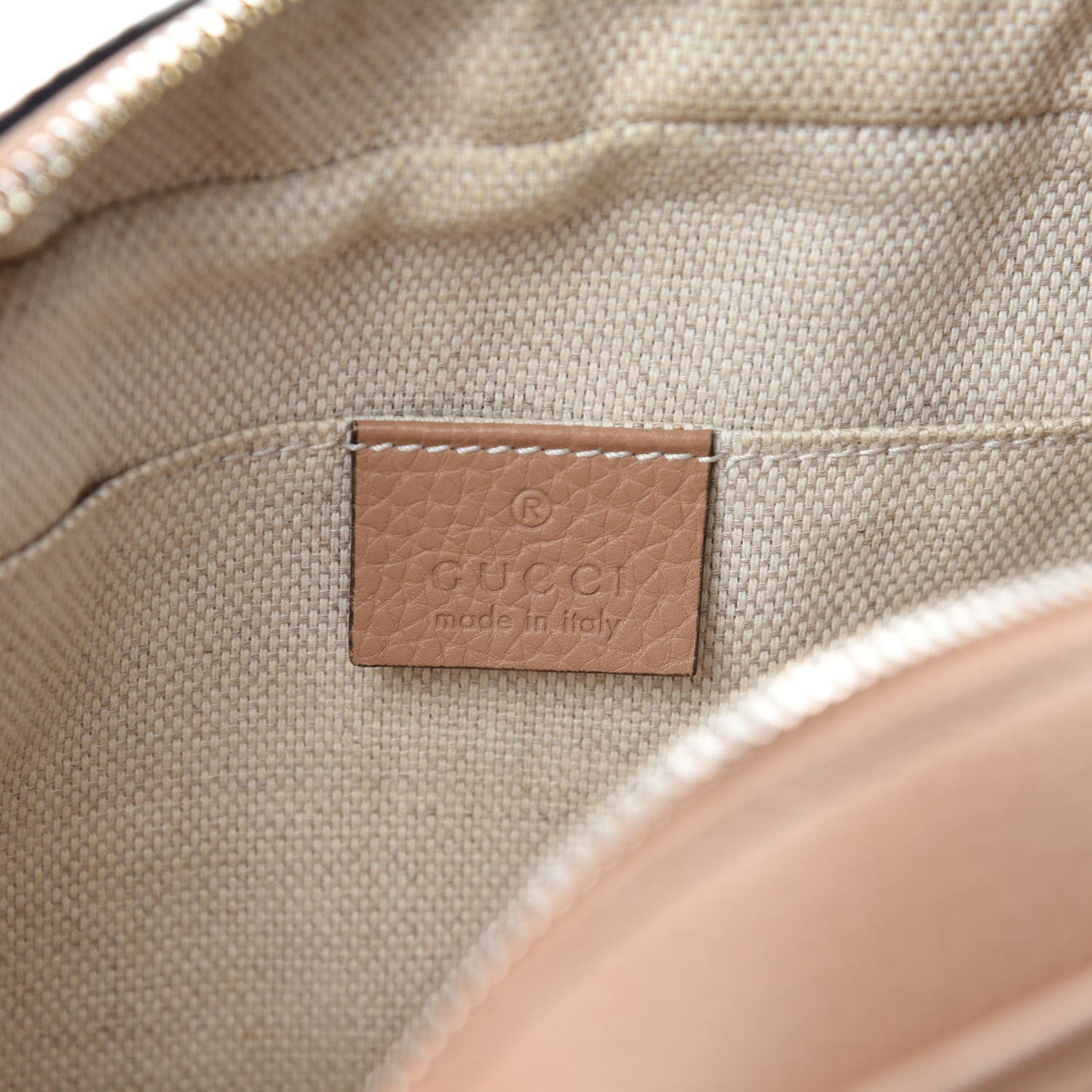 Pebbled Calfskin Small Soho Disco Bag Camelia