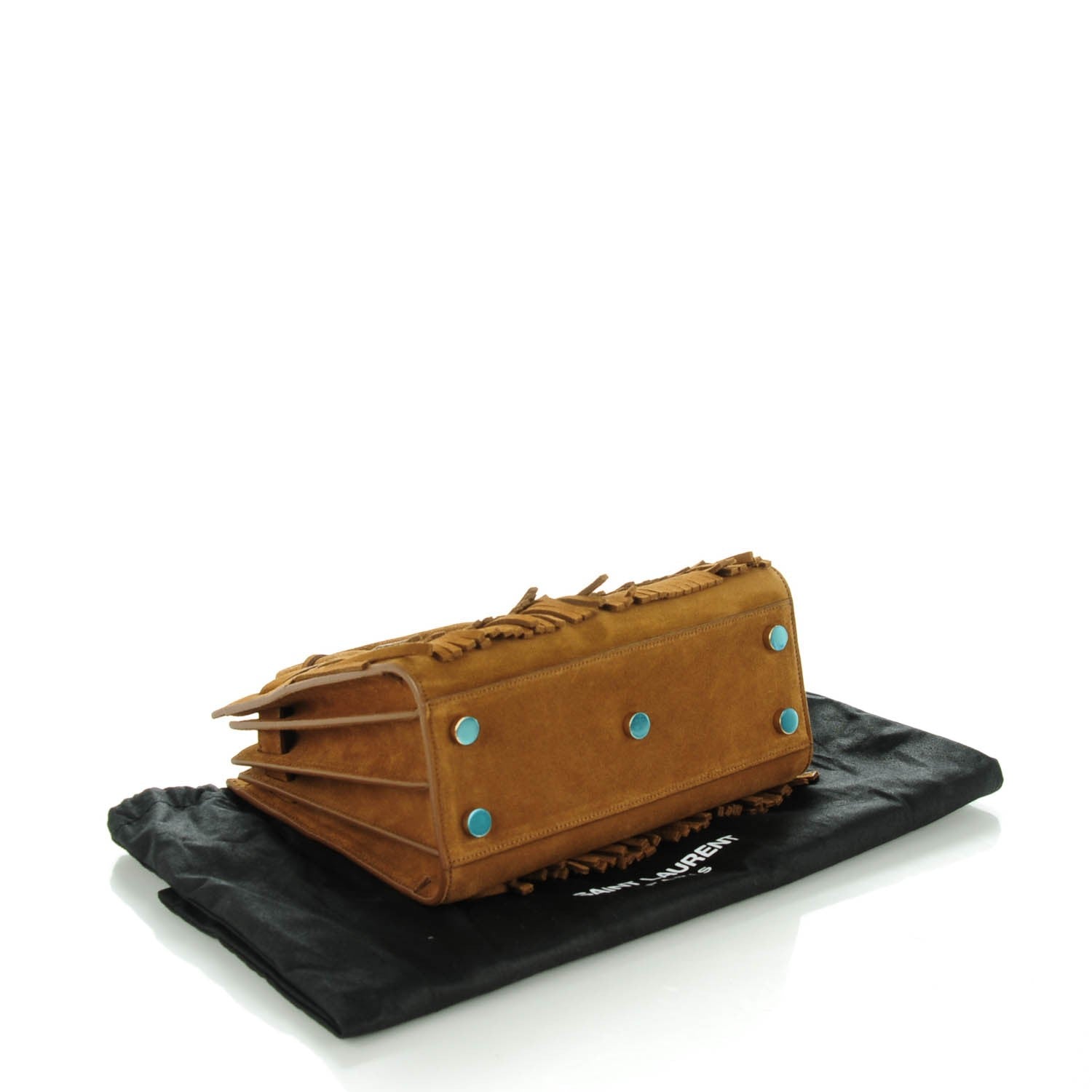 Saint Laurent Suede Fringe Nano Sac De Jour Light Ocre 4 of 6