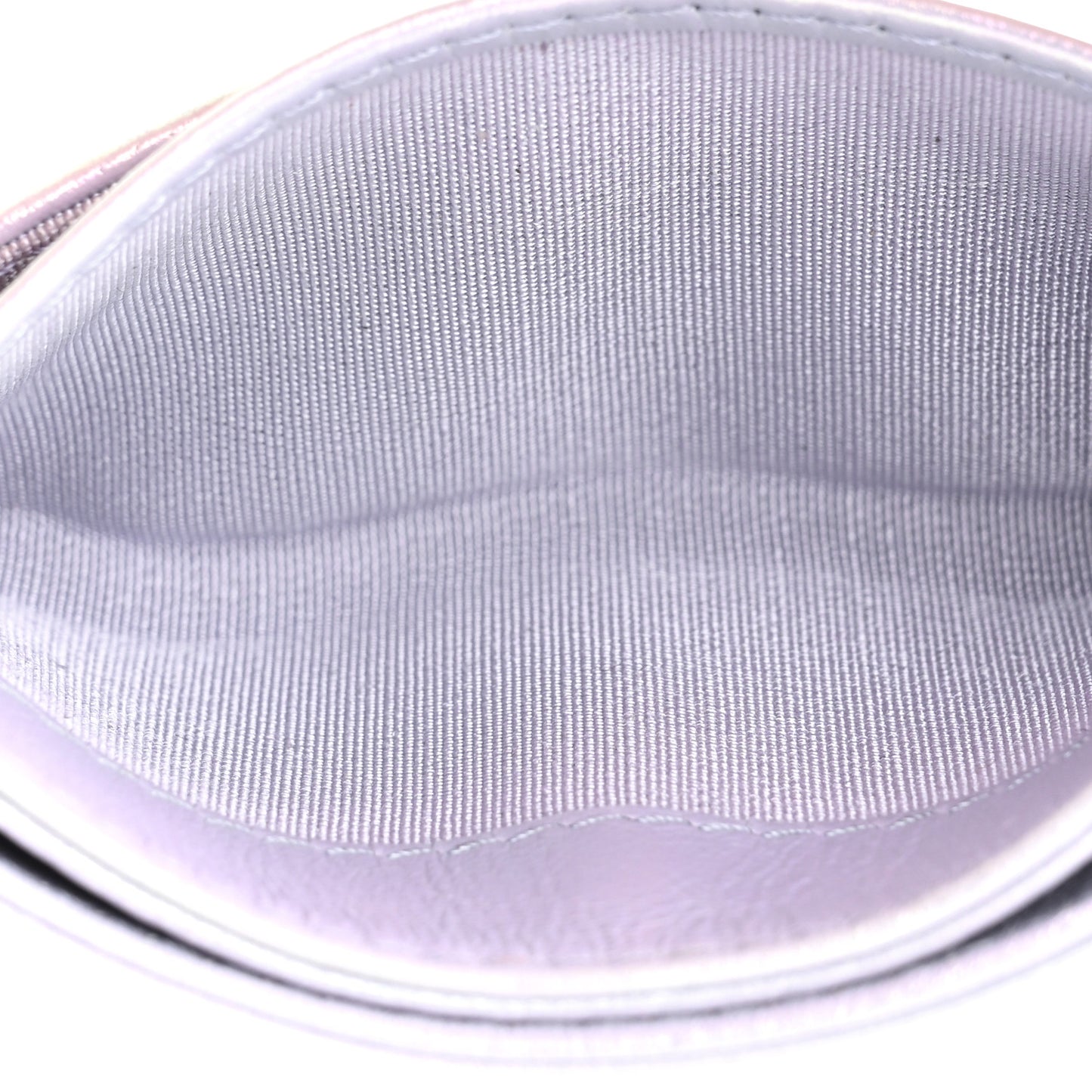 Iridescent Calfskin Quilted Chanel 19 Card Holder Light Purple