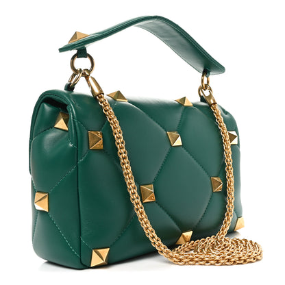Valentino Garavani Nappa Large Roman Stud Shoulder Bag Jungle 3 of 9