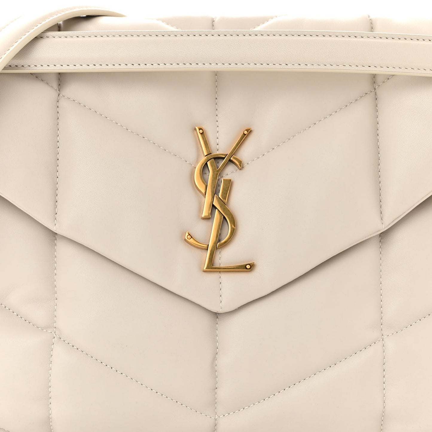 Lambskin Quilted Medium Loulou Puffer Monogram Chain Satchel