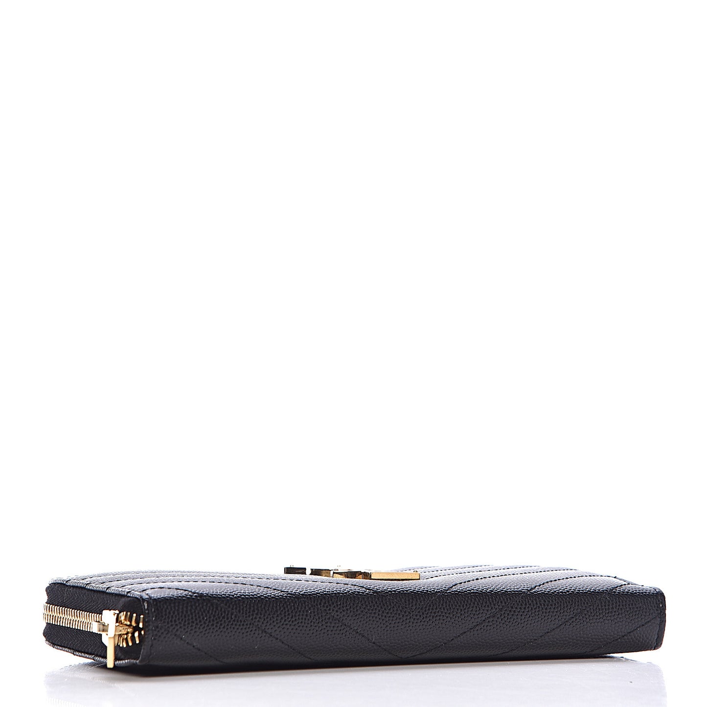 Grain De Poudre Matelasse Chevron Monogram Zip Around Wallet Black