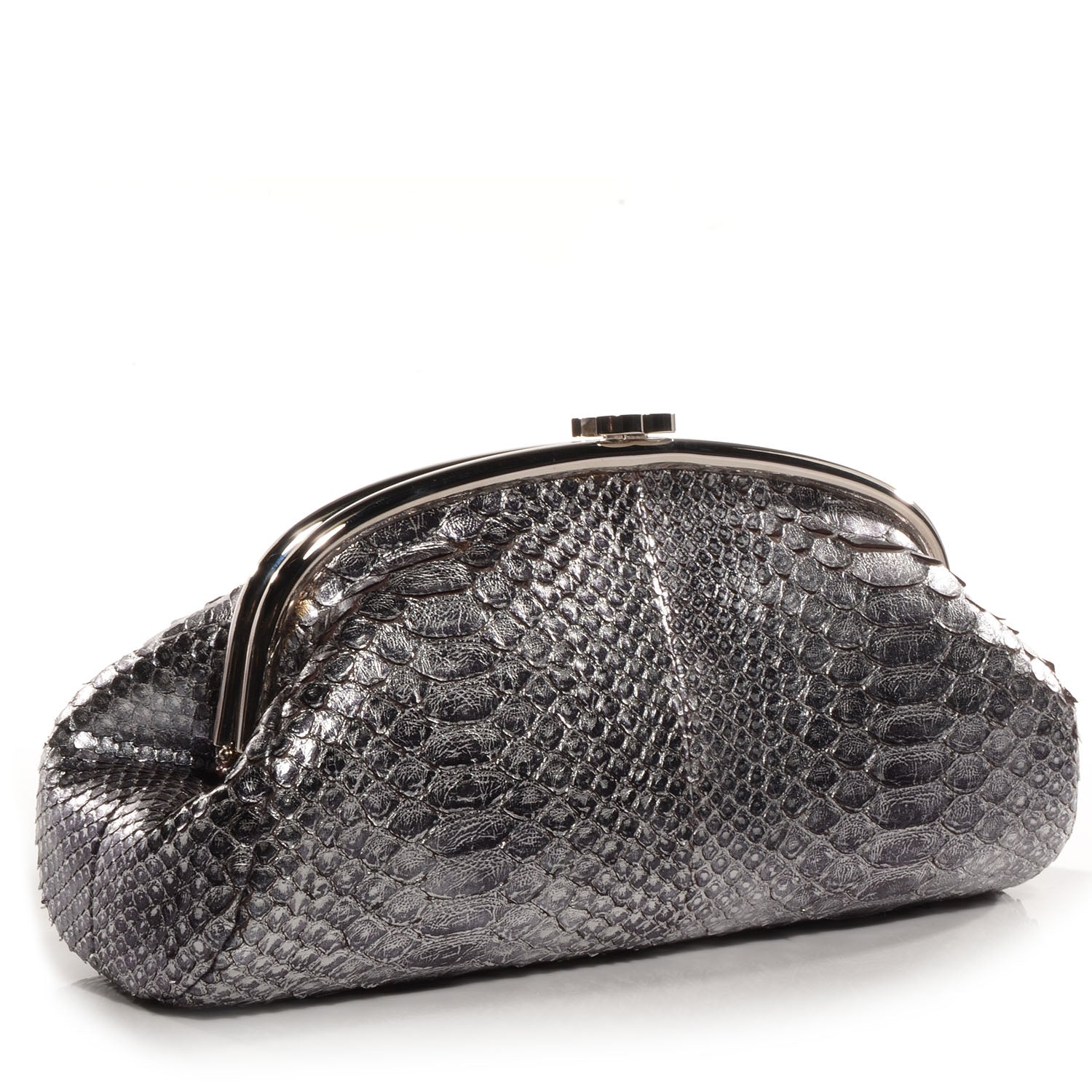 Chanel Python Timeless Clutch Dark Silver 3 of 7