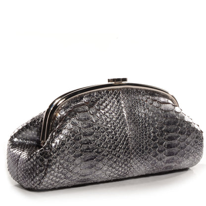 Chanel Python Timeless Clutch Dark Silver 3 of 7