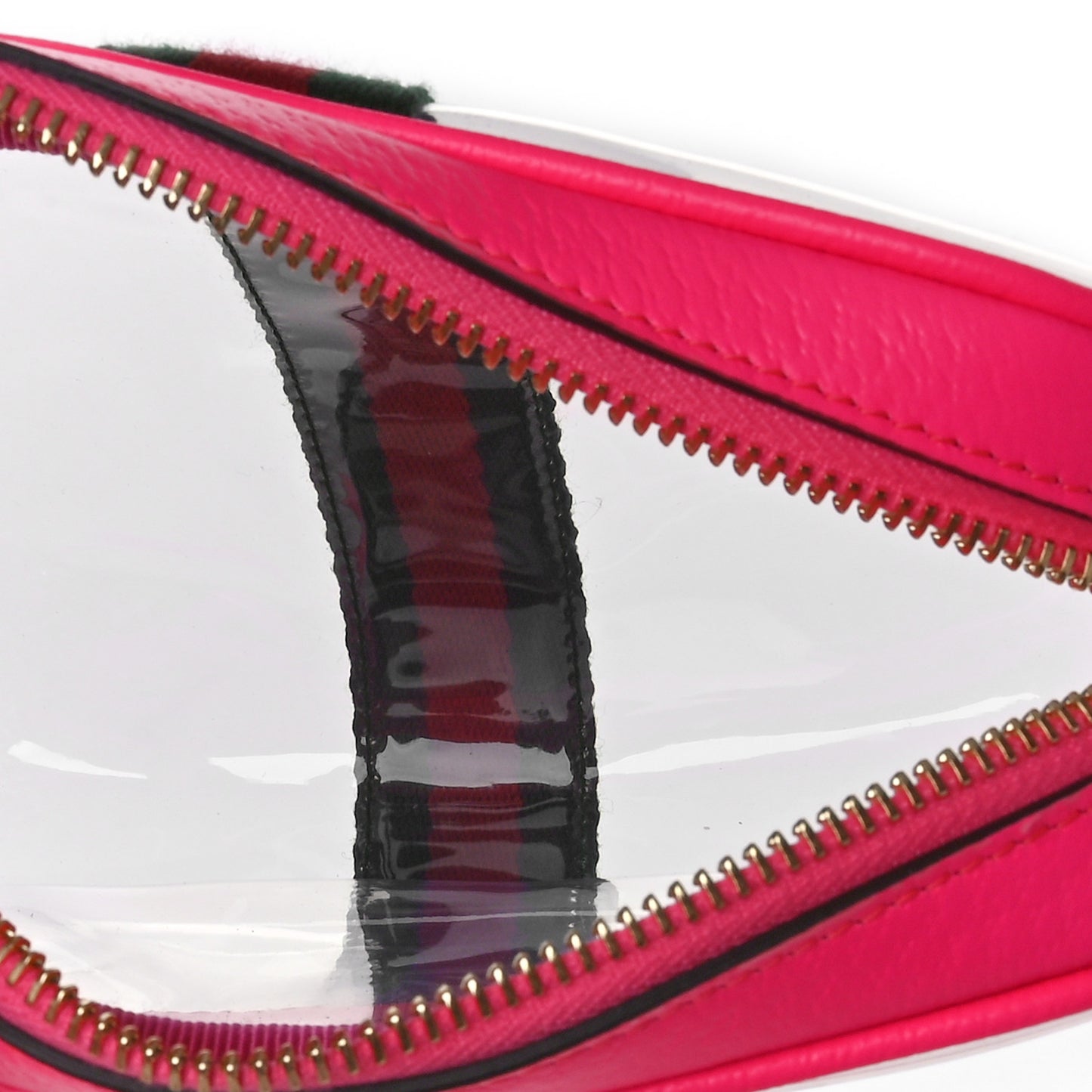 Vinyl Web Mini Ophidia Transparent Shoulder Bag Fluorescent Fuchsia