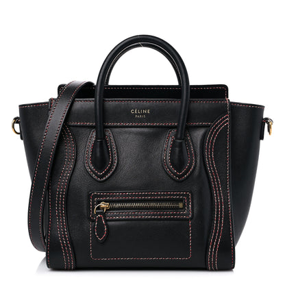 Celine Shiny Smooth Calfskin Stitched Nano Luggage Black Multicolor 1 of 18