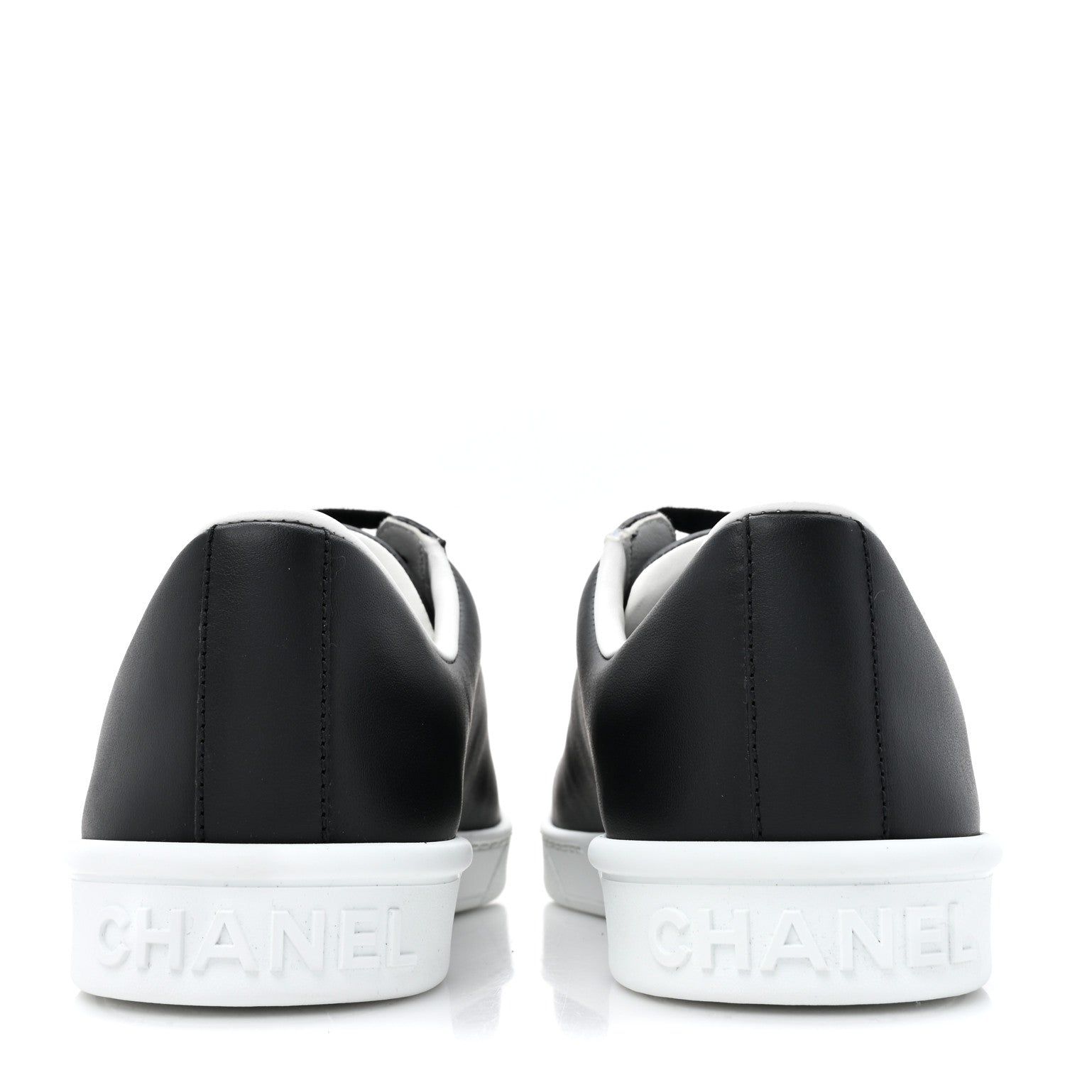 Chanel Calfskin CC Womens Sneakers 39 Black 4 of 9