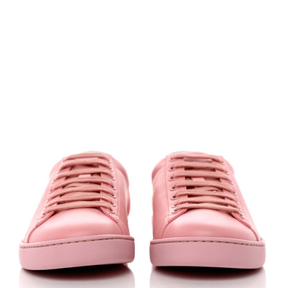 Gucci Calfskin Interlocking G Perforated Womens Ace Sneakers 37 Wild Rose Lapis 2 of 9