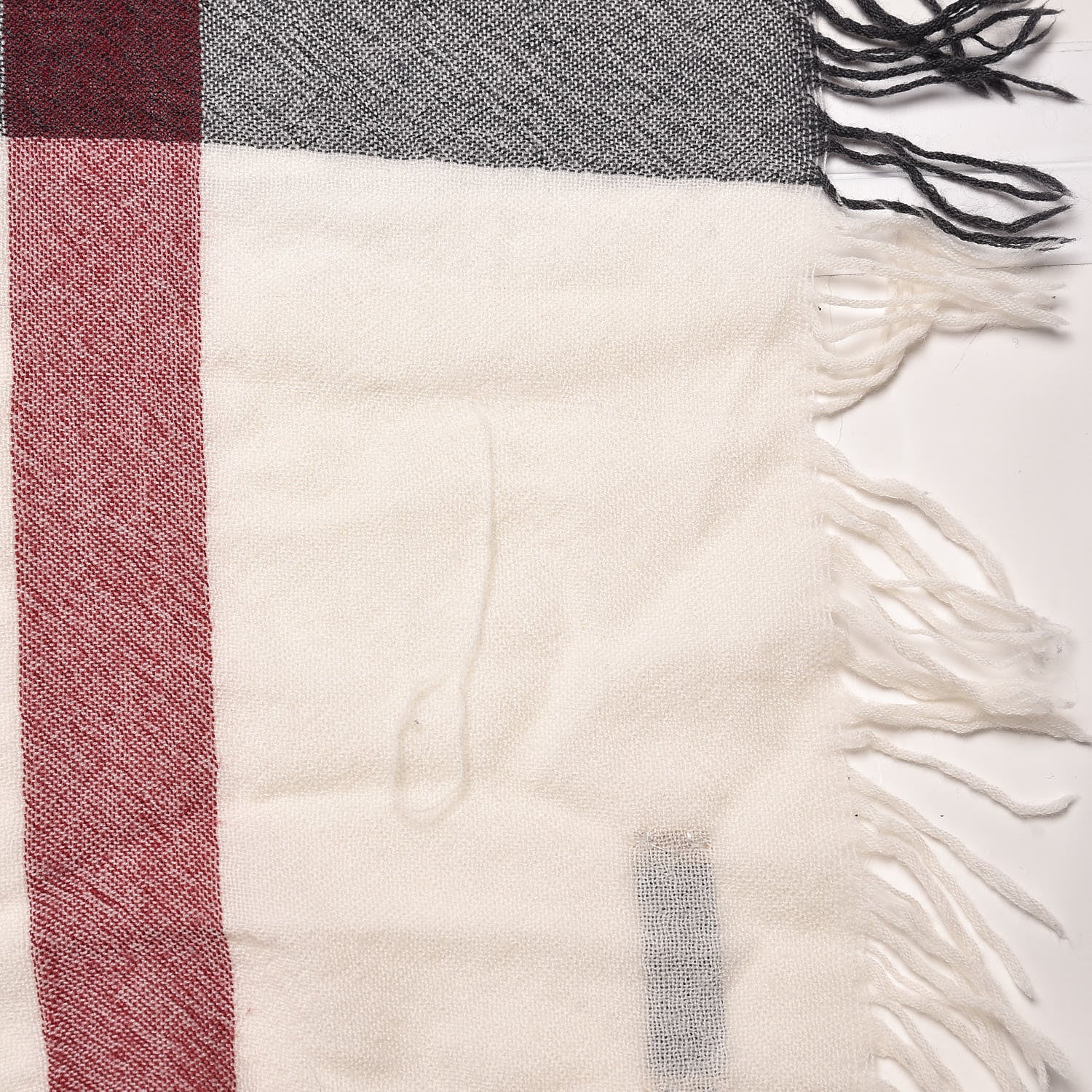 Burberry Merino Wool House Check Scarf Ivory 3 of 5