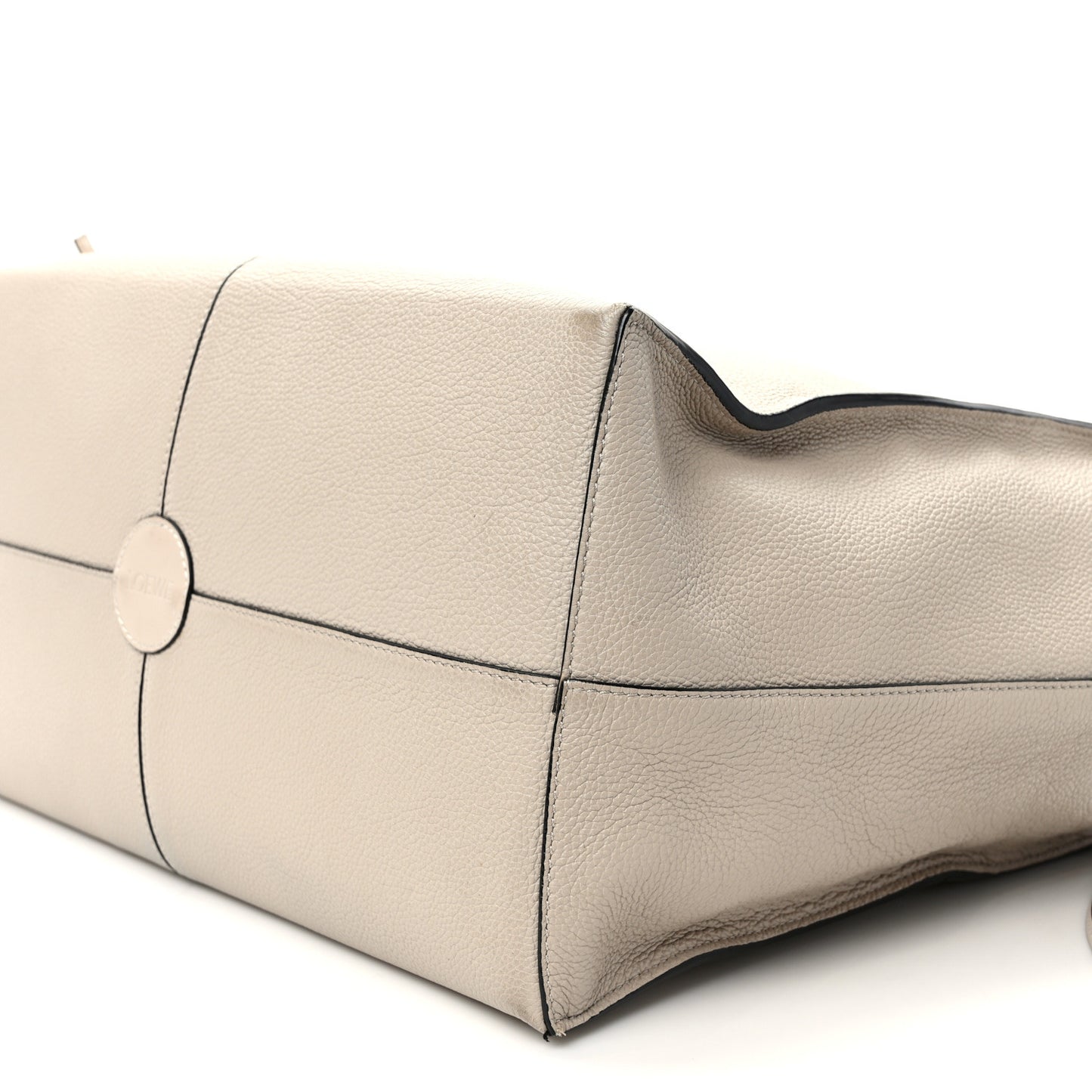Soft Grained Calfskin Medium Cushion Tote Light Oat
