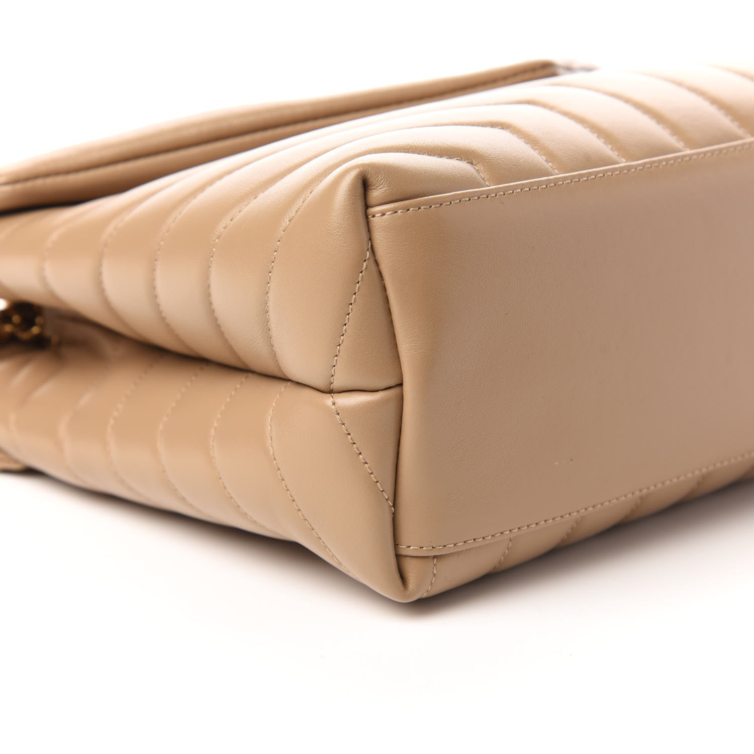 Saint Laurent Calfskin Y Quilted Monogram Medium Loulou Chain Satchel Dark Latte 6 of 9