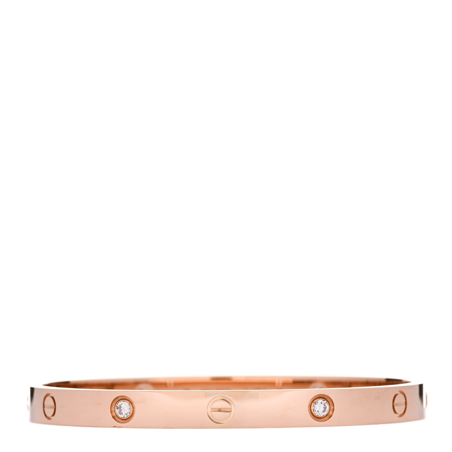 Cartier 18K Pink Gold 4 Diamond LOVE Bracelet 19 1 of 8