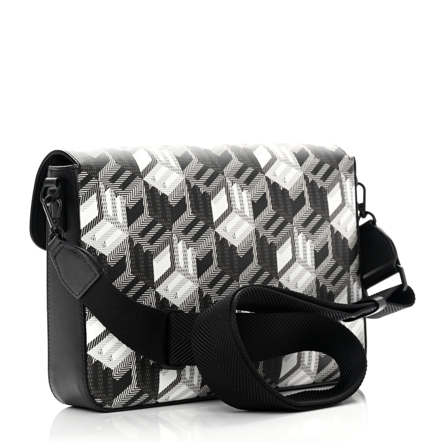 Canvas Nappa Cubic Monogram Millie Crossbody Black White