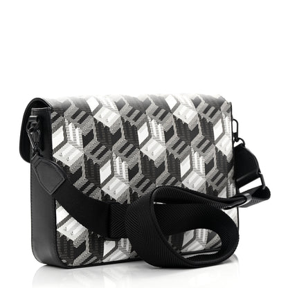 MCM Canvas Nappa Cubic Monogram Millie Crossbody Black White 3 of 13