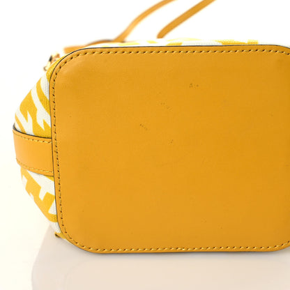 Fendi X SARAH COLEMAN Glazed Canvas Vitello King F is Fendi FF Vertigo Mini Mon Tresor Bucket Bag Mimosa White 14 of 16