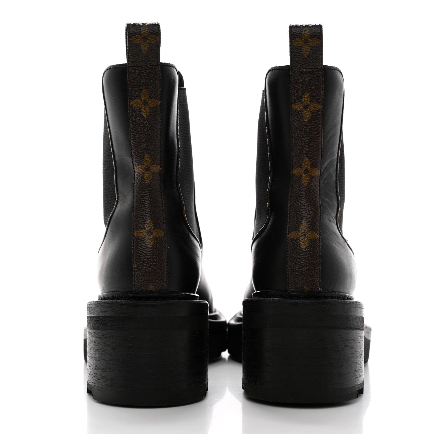 Louis Vuitton Calfskin Monogram Beaubourg Ankle Boots 37 Black 5 of 12