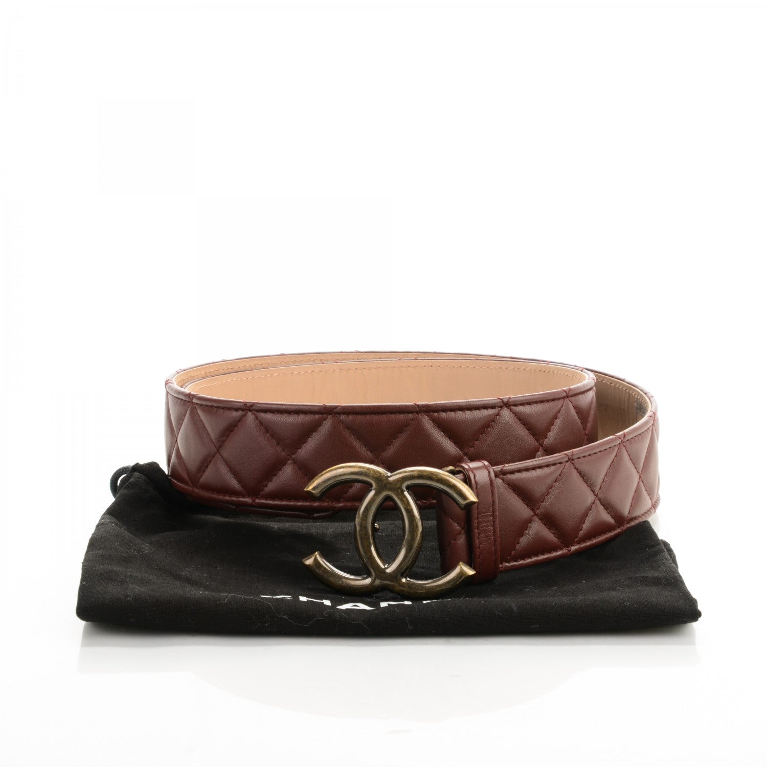Chanel Lambskin Quilted CC Belt 90 36 Bordeaux 7 of 7
