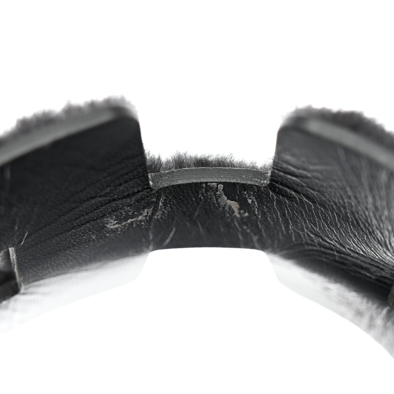 Hermes Mink Fur Oran Sandals 37 Black 13 of 14