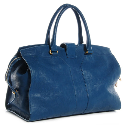Saint Laurent Leather Medium Cabas ChYc Peacock Blue 3 of 9
