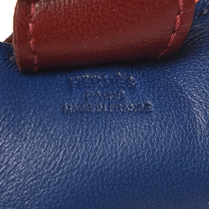 Hermes Milo Lambskin Grigri Rodeo Horse Bag Charm PM Bleu de Malte Rouge H Peony 3 of 4