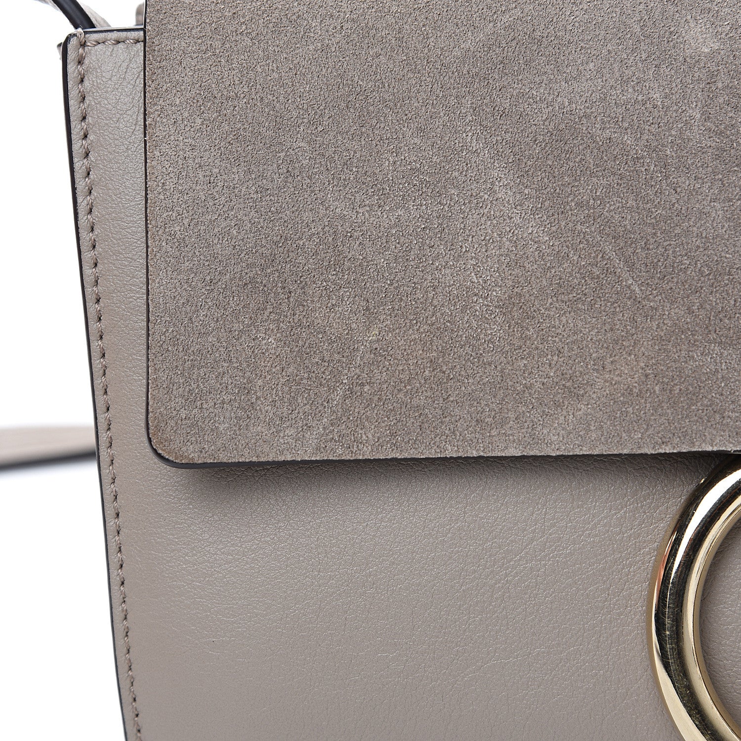 Chloe Suede Calfskin Small Faye Shoulder Bag Motty Grey 9 of 10