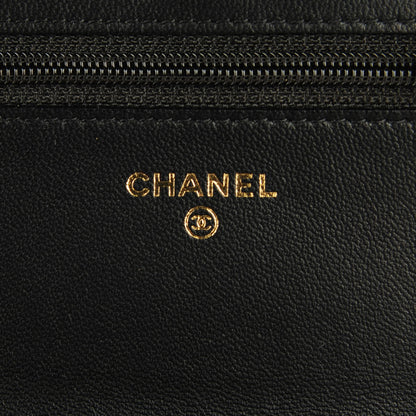 Chanel Lambskin Quilted Wallet On Chain WOC Black 6 of 9