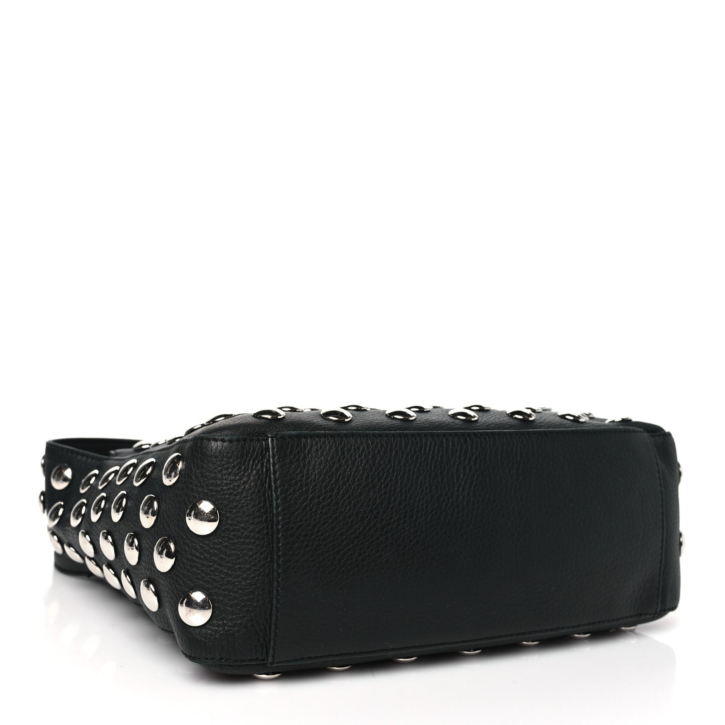 Pebbled Sport Calfskin Studded Elena Black