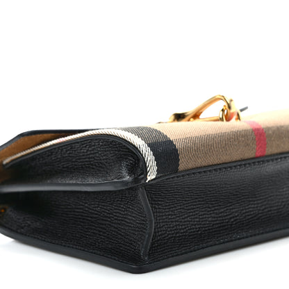 Burberry Derby Calfskin House Check Baby Macken Crossbody Bag Black 7 of 8