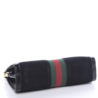 Gucci Suede Patent GG Web Small Ophidia Chain Shoulder Bag Black 4 of 10