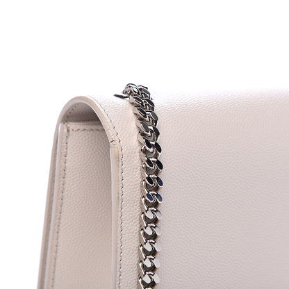 Saint Laurent Grain De Poudre Medium Classic Monogram Kate Satchel Icy White 12 of 15