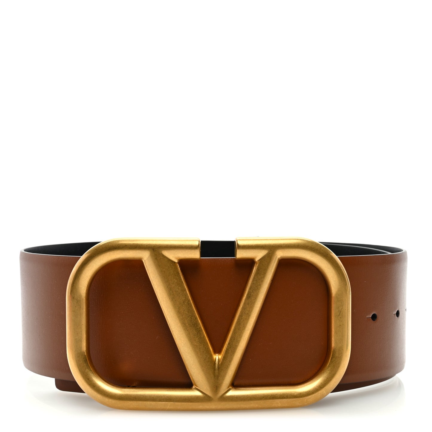 Calfskin Mens VLogo 30mm Belt 90 36 Saddle Brown