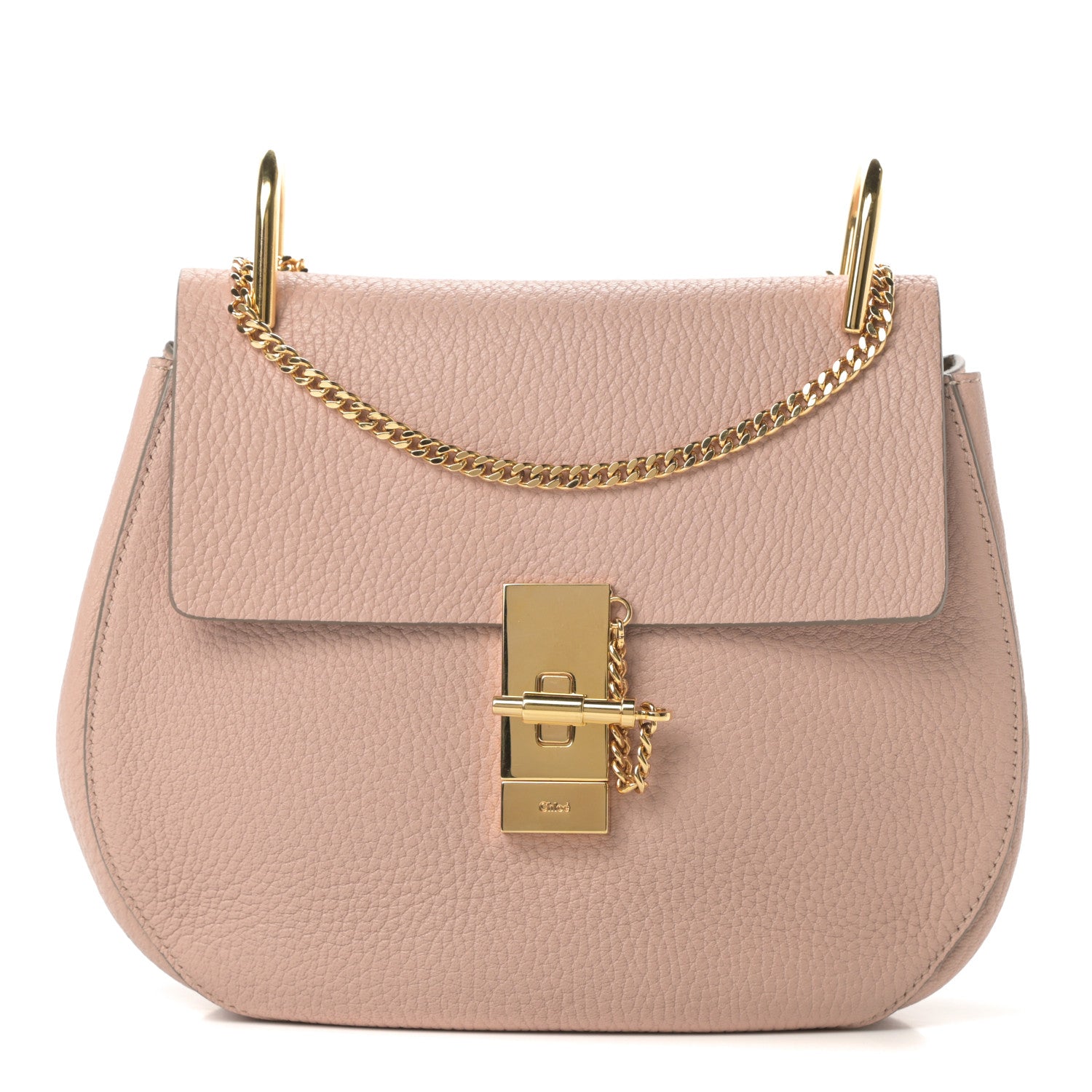 Chloe Grained Lambskin Drew Shoulder Bag Cement Pink 1 of 13