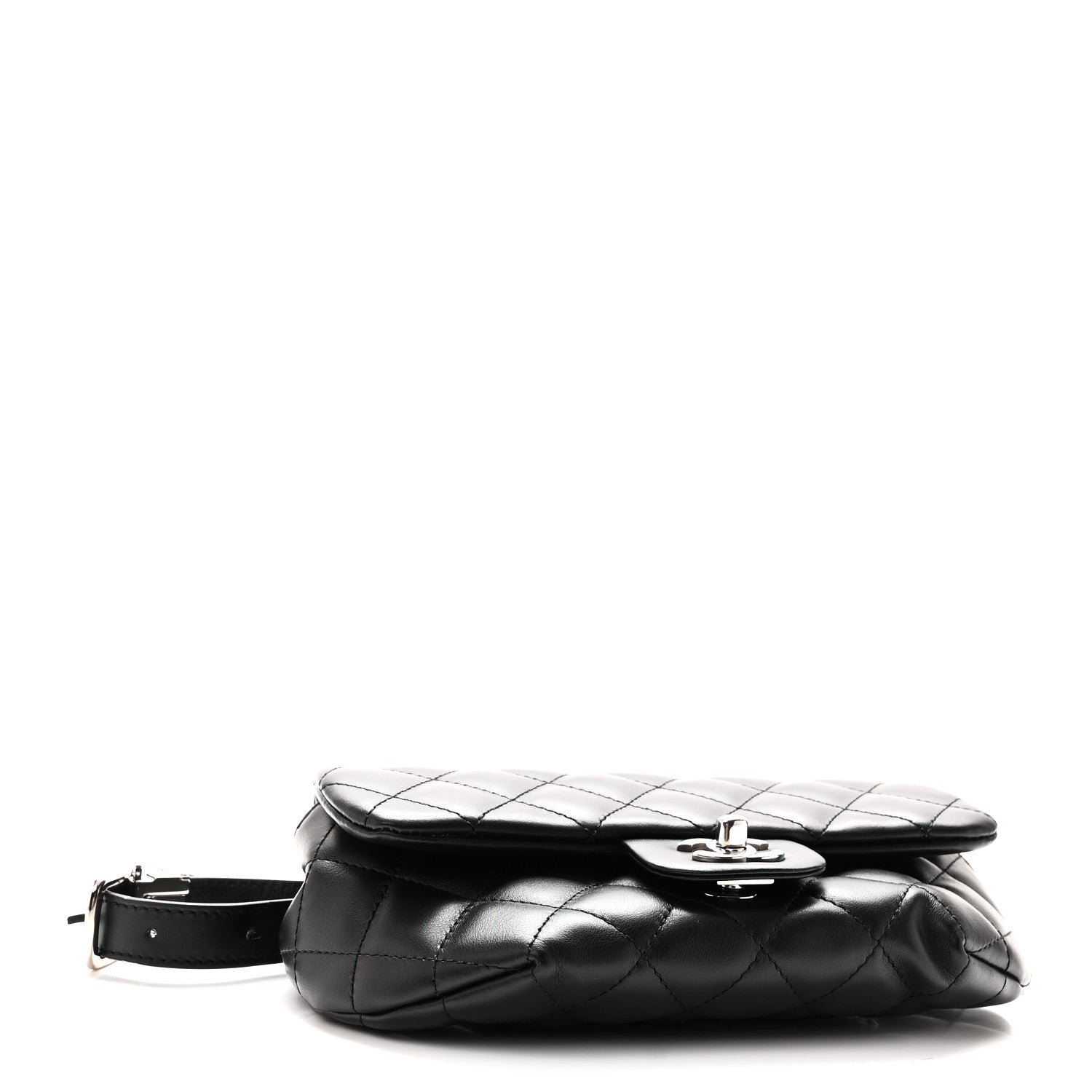 Chanel Calfskin Quilted CC Uniform Flap Belt Bag Black 4 of 10
