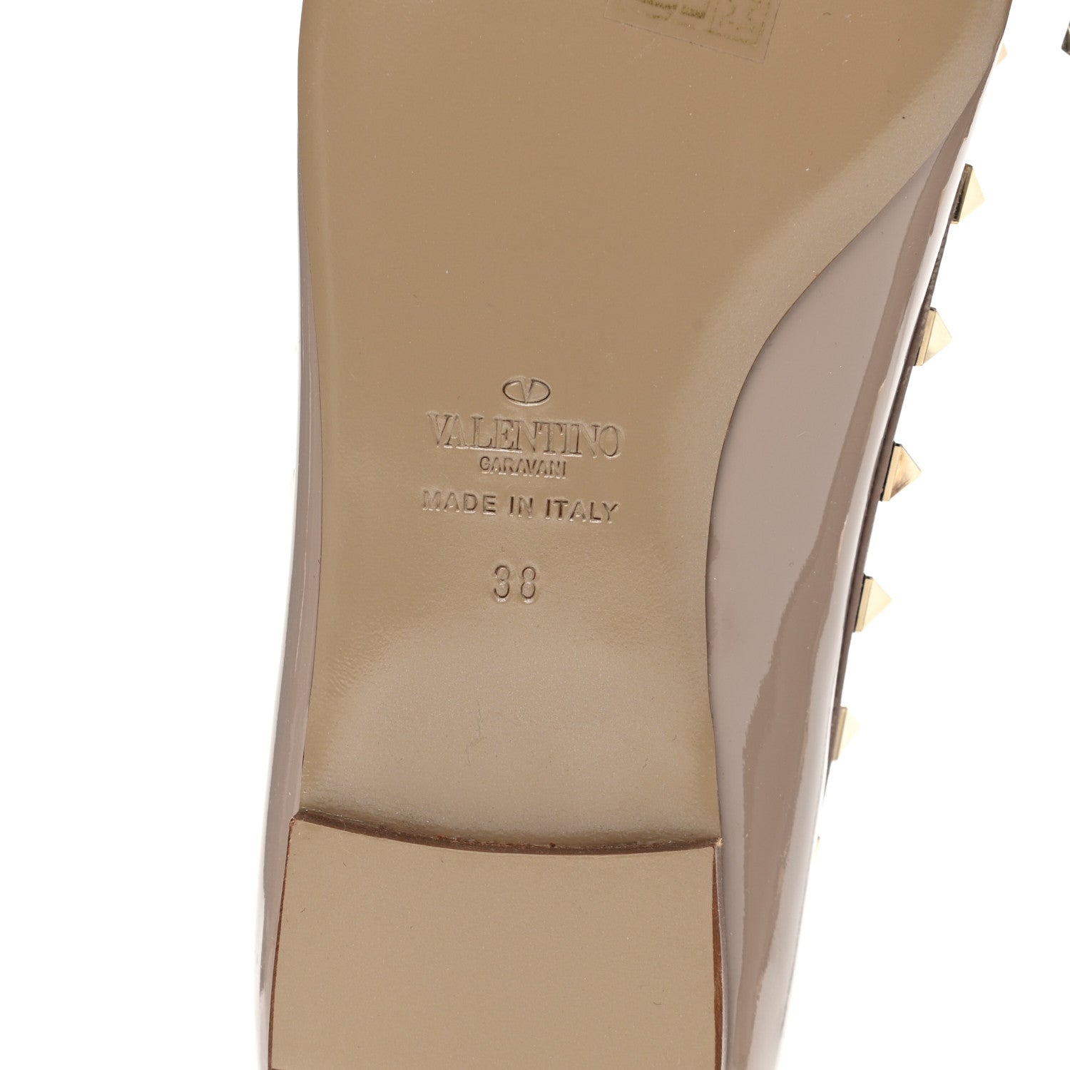 Valentino Garavani Patent Rockstud Ballerina Flats 38 Poudre 6 of 11