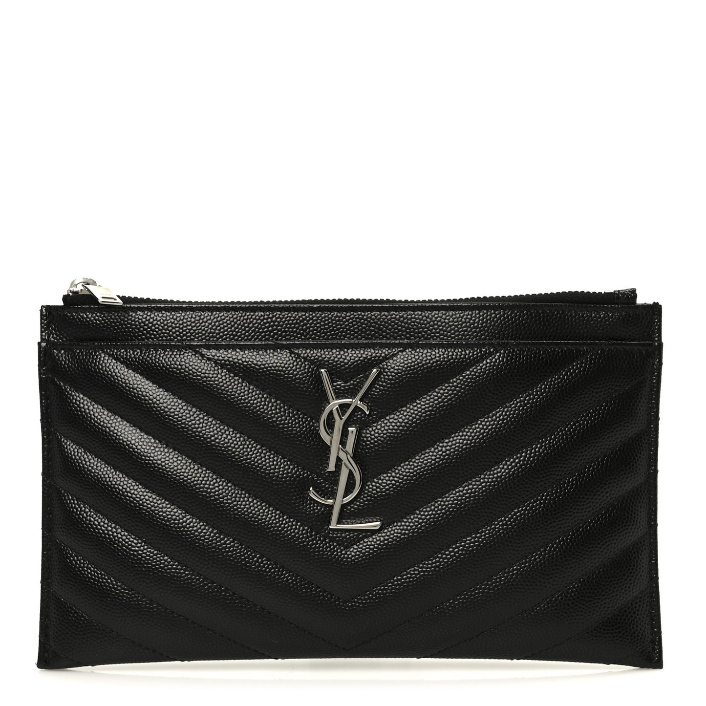 Grain De Poudre Chevron Monogram Bill Pouch Black