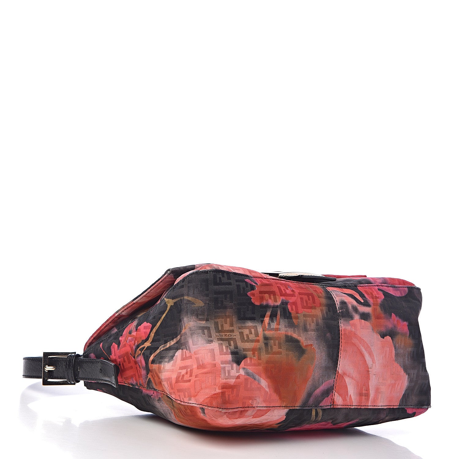 Fendi Zucchino Vitello Floral Forever Mama Baguette Black Multicolor 4 of 10