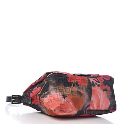 Fendi Zucchino Vitello Floral Forever Mama Baguette Black Multicolor 4 of 10