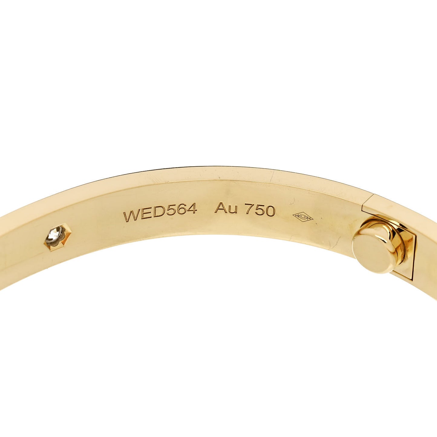 18K Yellow Gold 4 Diamond LOVE Bracelet 18
