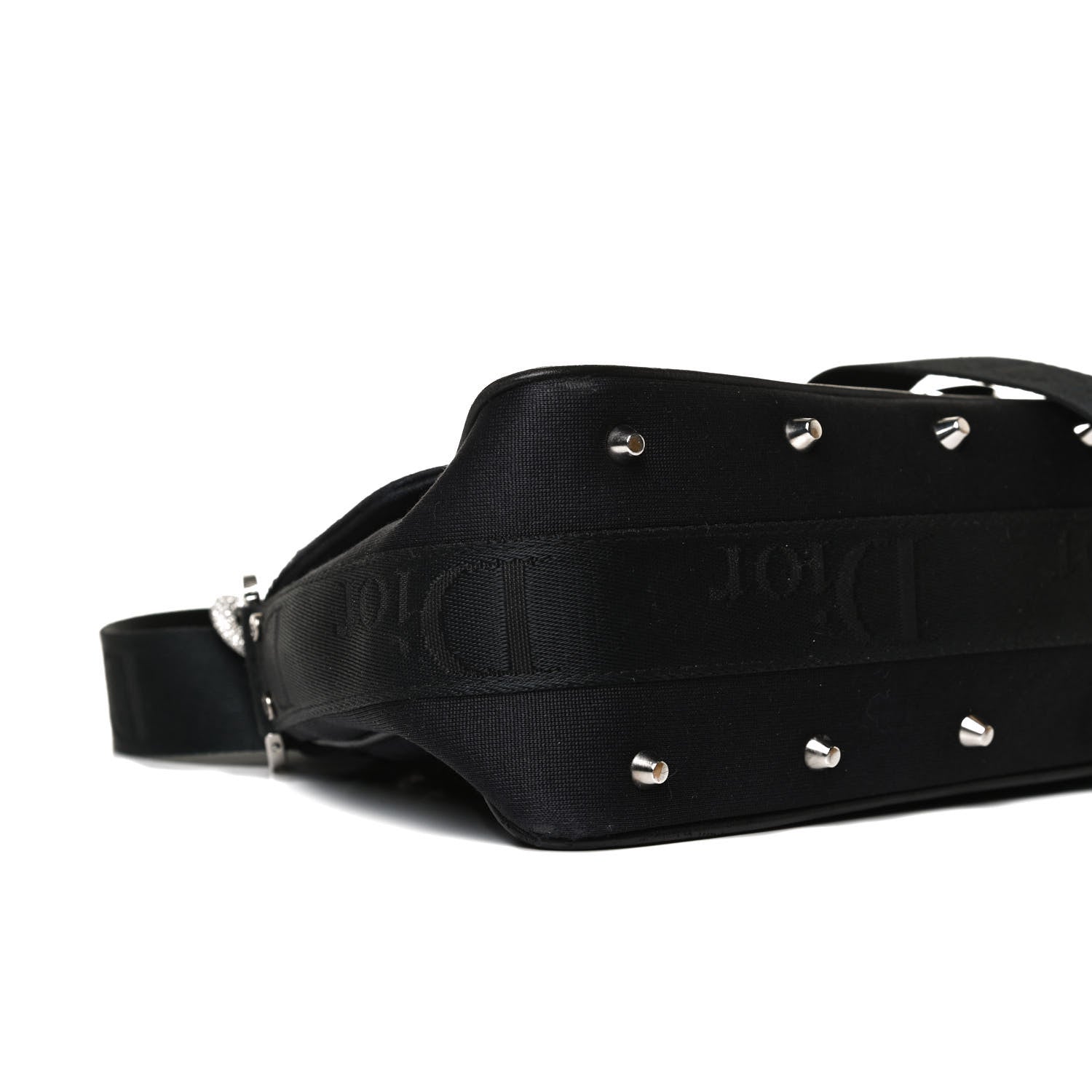 Christian Dior Silk Jersey Crystal Hardcore Clutch Black 6 of 17