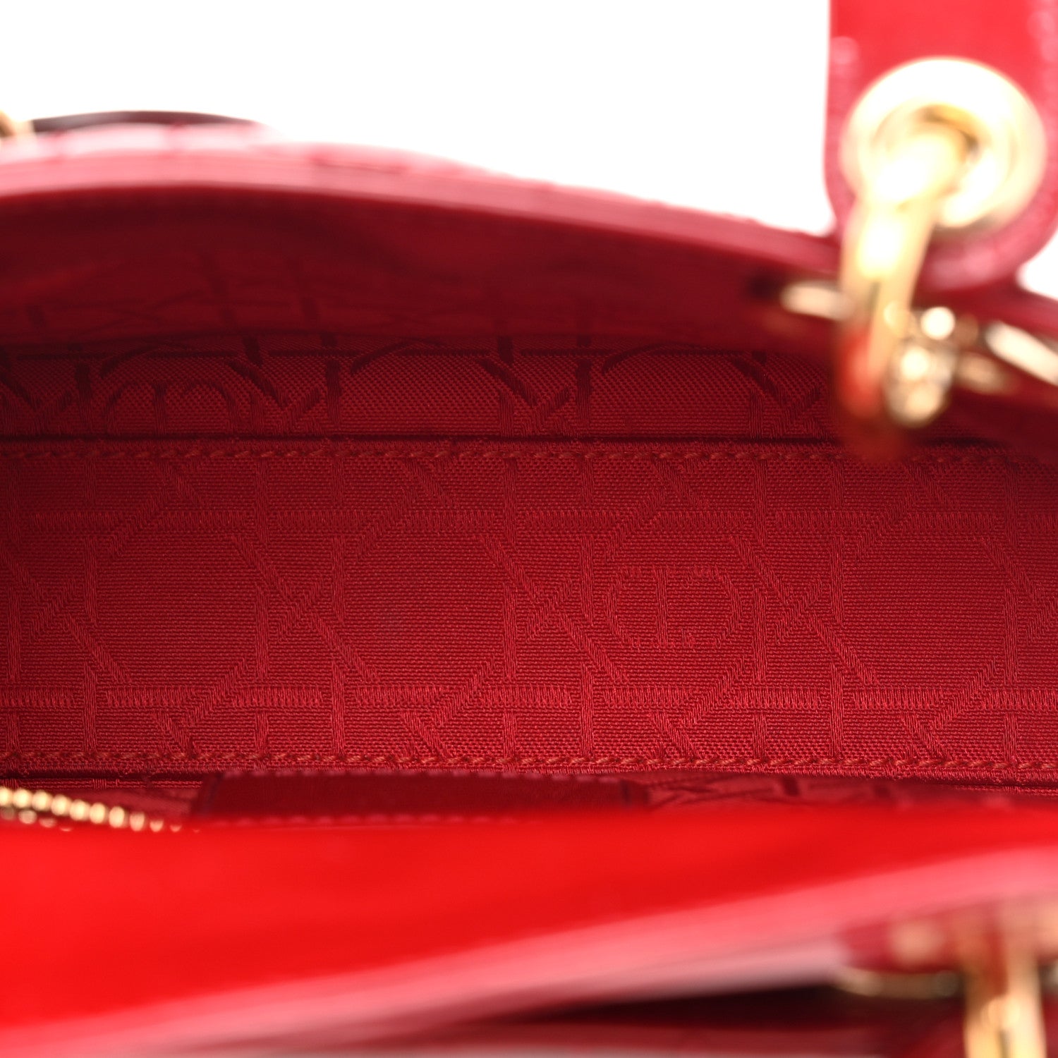 Christian Dior Patent Cannage Mini Lady Dior Red 5 of 12