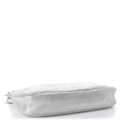 Christian Dior Metallic Lambskin Cannage Chain Pouch Silver 4 of 9