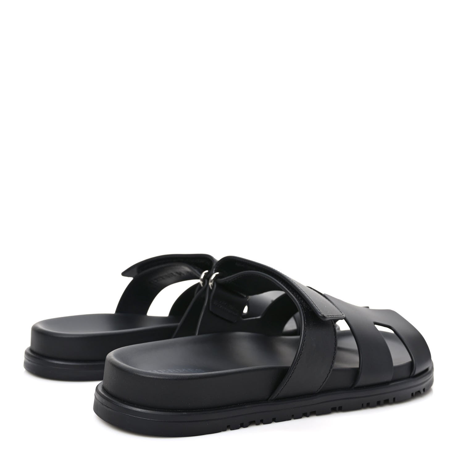 Hermes Calfskin Womens Chypre Sandals 38 Black 4 of 9