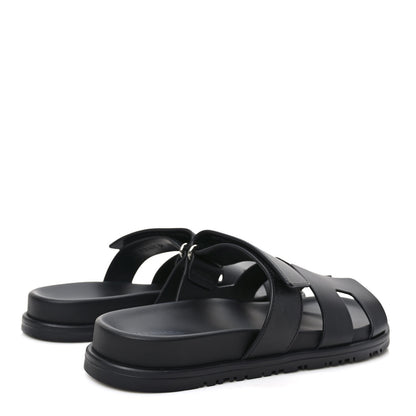 Hermes Calfskin Womens Chypre Sandals 38 Black 4 of 9