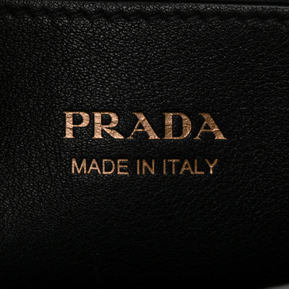 Prada Soft Grain Calfskin Small Double Belt Tote Black 6 of 12