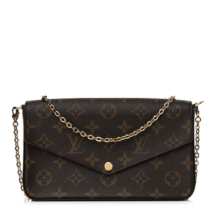 Louis Vuitton Monogram Pochette Felicie Chain Wallet Fuchsia 1 of 10