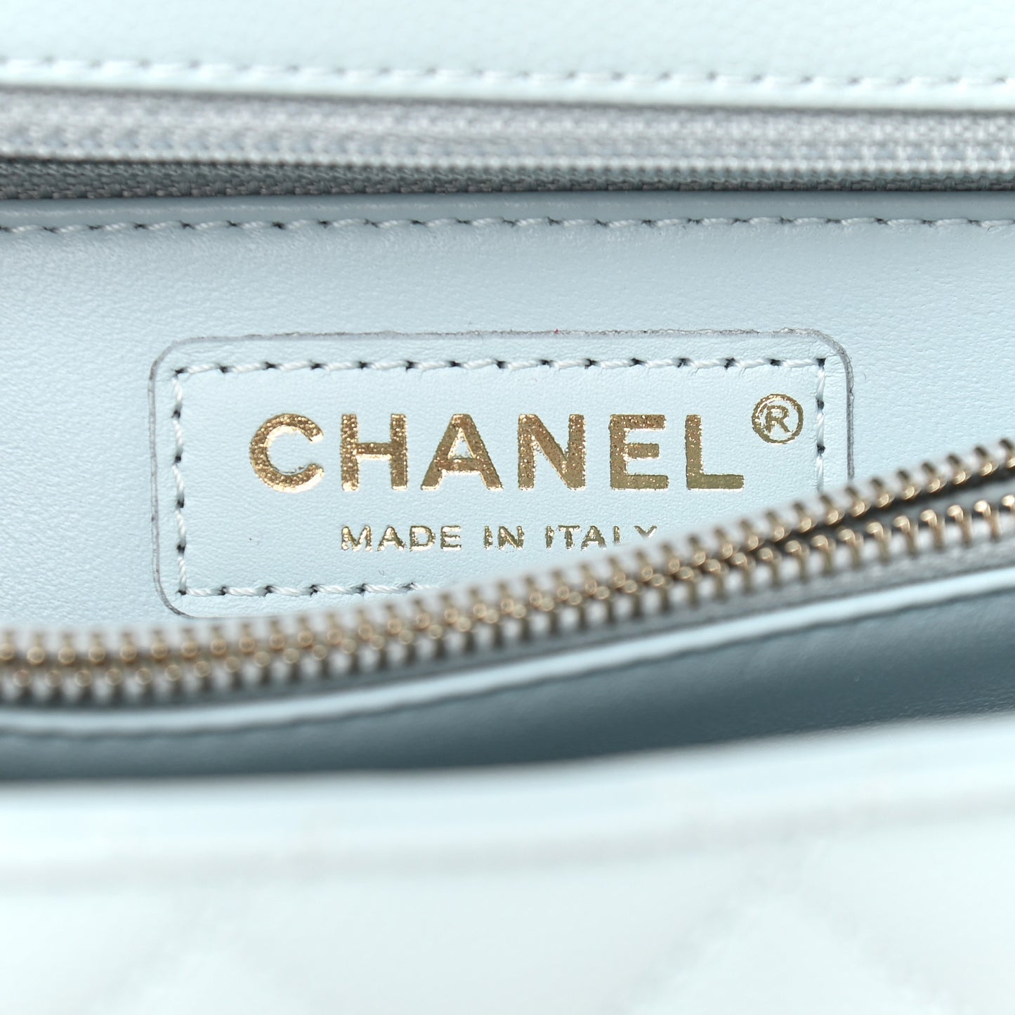Caviar Quilted Small Coco Handle Flap Light Blue