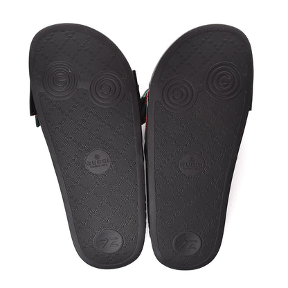 Gucci Satin Web Bow Slide Sandals 39 Black 5 of 10